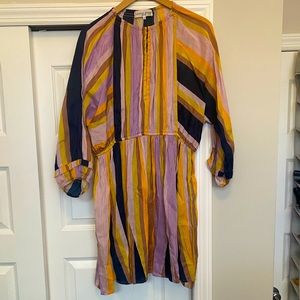 Apiece Apart striped linen & silk summer dress, size 10